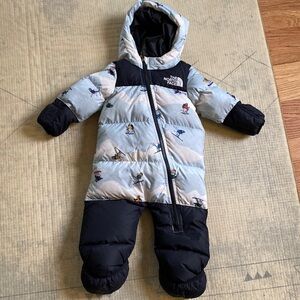 The North Face down 6-12 month bunting suit.